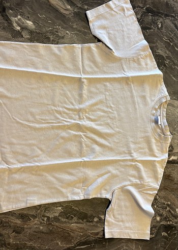Bershka Ekru Bisiklet Yaka Basic Tisort