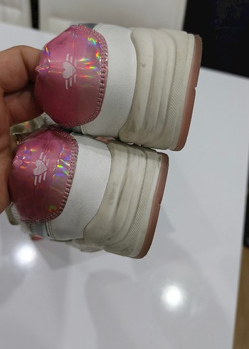 Kız Çocuk Beyaz Spor Ayakkabı Velcro Bantlı - Görsel 6