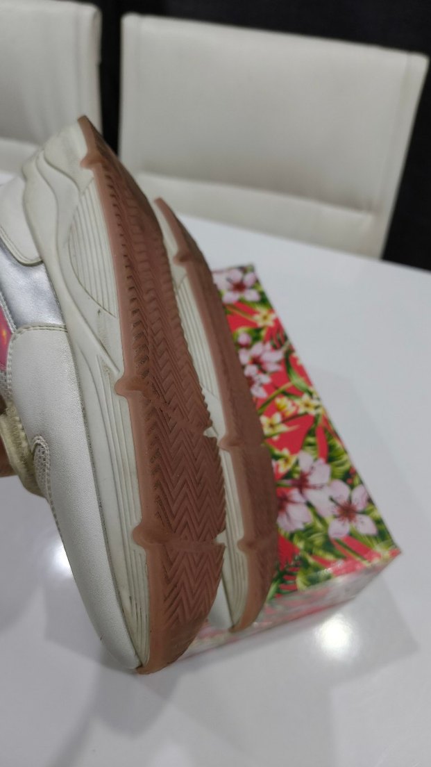 Kız Çocuk Beyaz Spor Ayakkabı Velcro Bantlı - Görsel 5