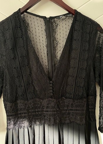 s Beden Siyah Pilili Gotik Uzun Elbise