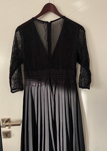 s Beden siyah Renk Siyah Pilili Gotik Uzun Elbise