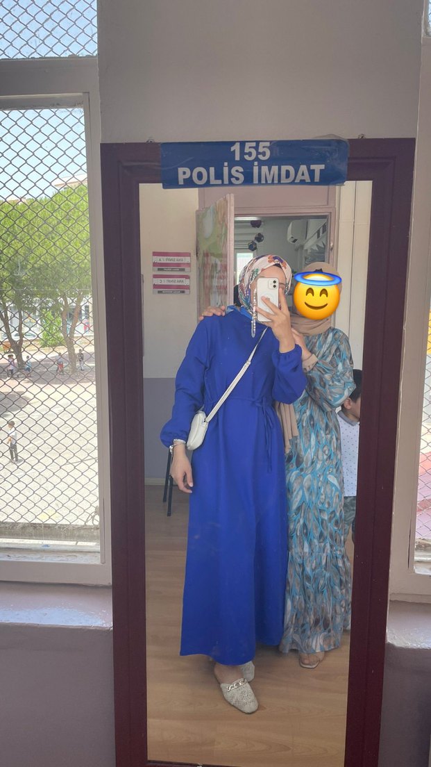 Mavi Uzun kalem Kadın Elbise - Görsel 2