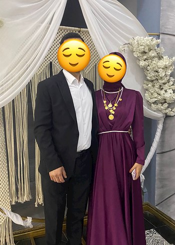 Abiye Uzun Mor Tesettür Abiye Elbise