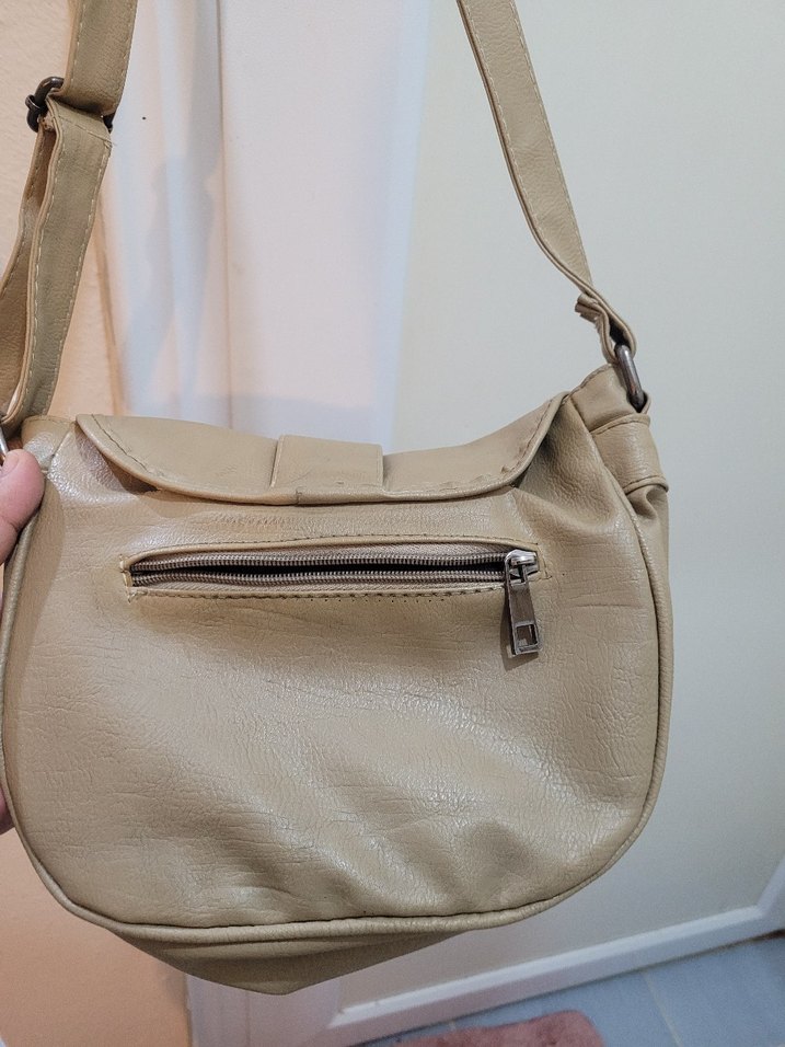 Bej Deri Tokalı Kadın Çanta - Görsel 2