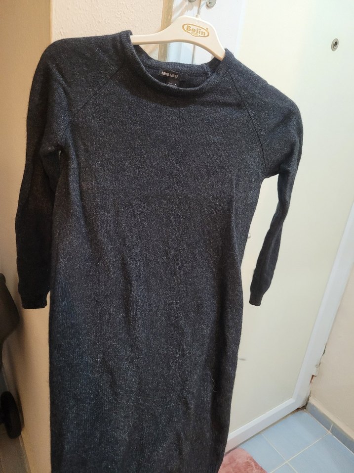 Gri Uzun Kollu Triko Kadın Kazak mango marka - Görsel 2