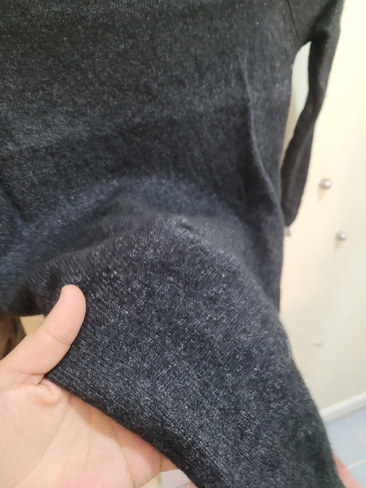 Gri Uzun Kollu Triko Kadın Kazak mango marka - Görsel 4