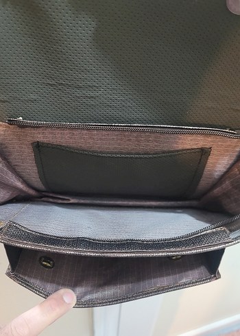 Gri Deri Kadın Çanta - Görsel 4