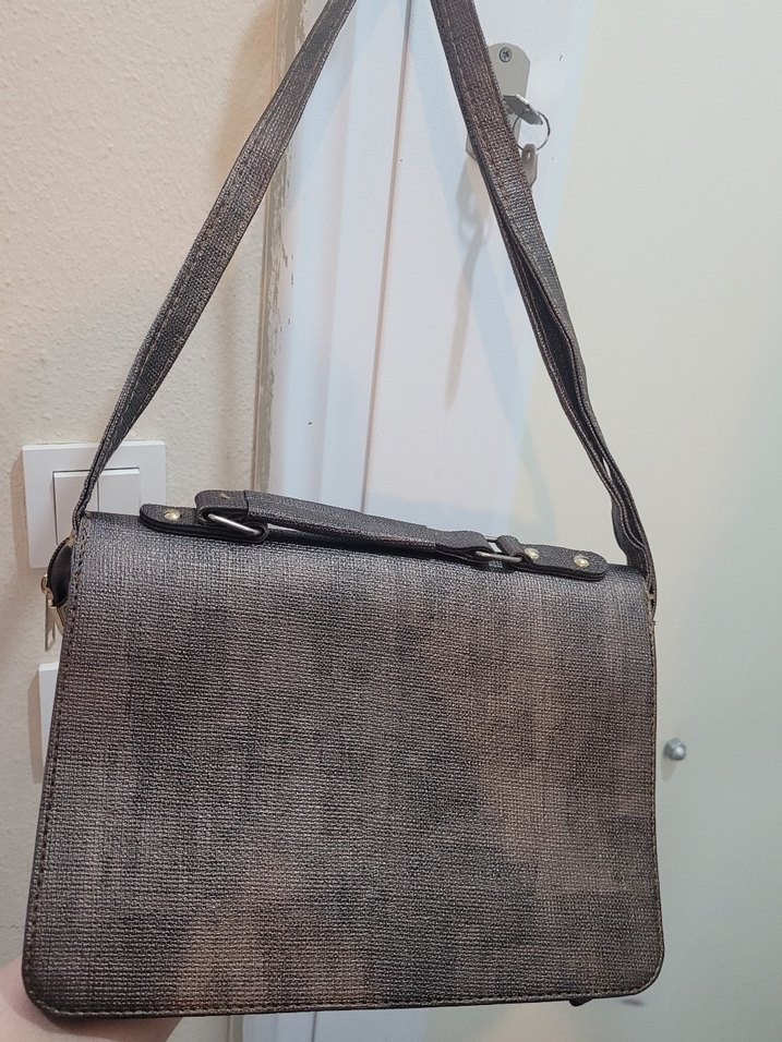 Gri Deri Kadın Çanta - Görsel 2