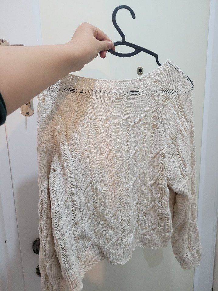 Bej Örgü Kadın Kazak, Bohem Stil - Görsel 3