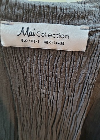 Gri Keten Kadın Gömlek, Düğmeli, Salaş - Görsel 4