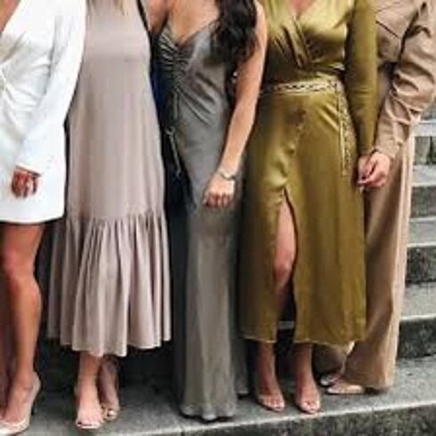 xs Beden gri Renk Zara Büzgülü Kamisol Elbise