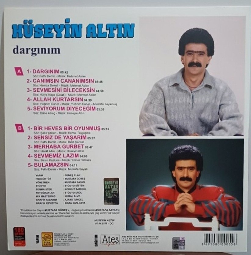 HÜSEYİN ALTIN DARGINIM SIFIR AMBALAJINDA (NUMARALI) LP PLAK - Görsel 3
