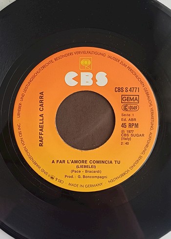 Raffaella Carrà - A Far L'amore Comincia Tu dönem 45'lik Plak - Görsel 4