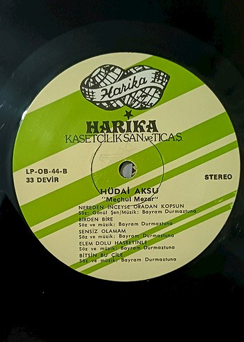 HÜDAİ AKSU MEÇHUL MEZAR DÖNEM LP PLAK - Görsel 5