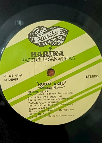 HÜDAİ AKSU MEÇHUL MEZAR DÖNEM LP PLAK - Görsel 4