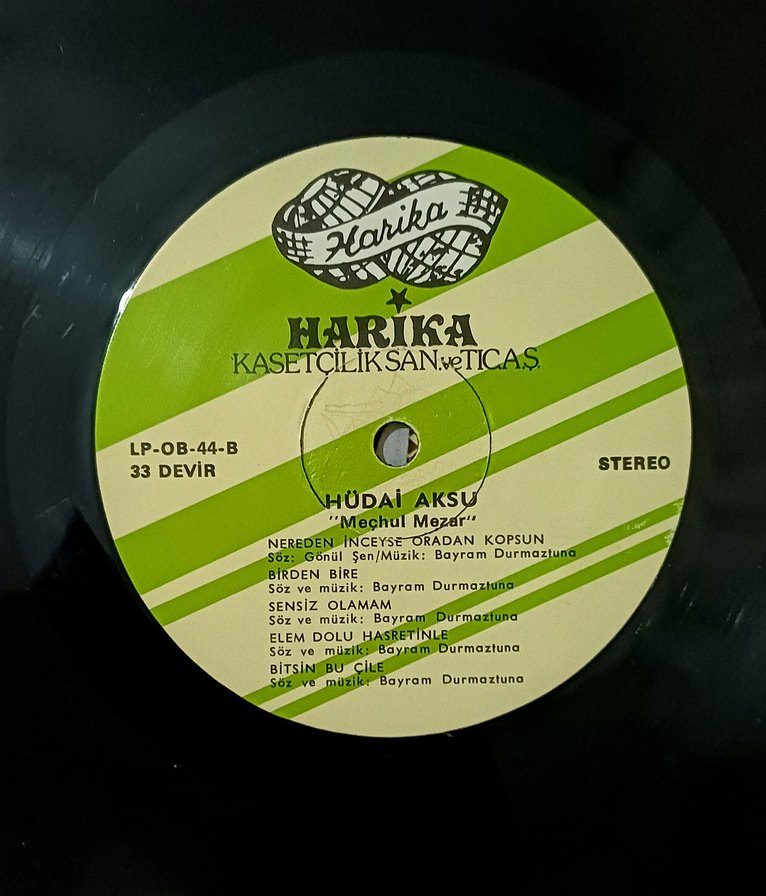 HÜDAİ AKSU MEÇHUL MEZAR DÖNEM LP PLAK - Görsel 5