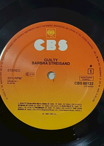 BARBRA STREİSAND - BARRY GİBB GUİLTY DÖNEM LP PLAK - Görsel 10