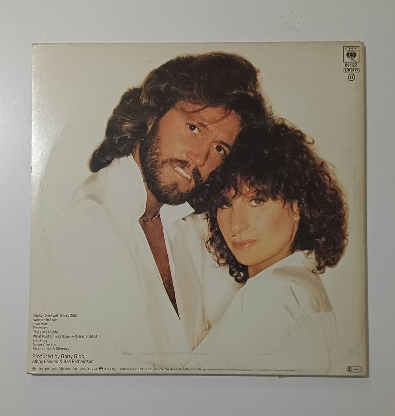 BARBRA STREİSAND - BARRY GİBB GUİLTY DÖNEM LP PLAK - Görsel 2