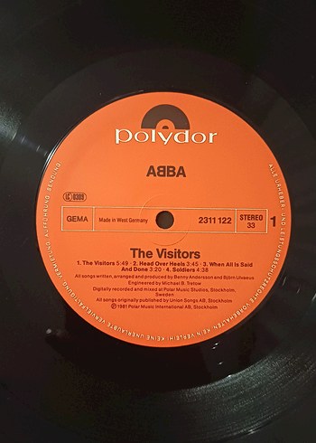 ABBA THE VISITORS 1981 DÖNEM LP PLAK - Görsel 6