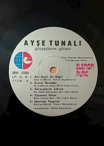 AYŞE TUNALI GÖZYAŞLARIM GİBİSİN DÖNEM LP PLAK - Görsel 6