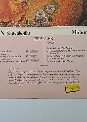 MEDİHA ŞEN MÜHÜRLEDİM KALBİMİ DÖNEM LP PLAK - Görsel 5