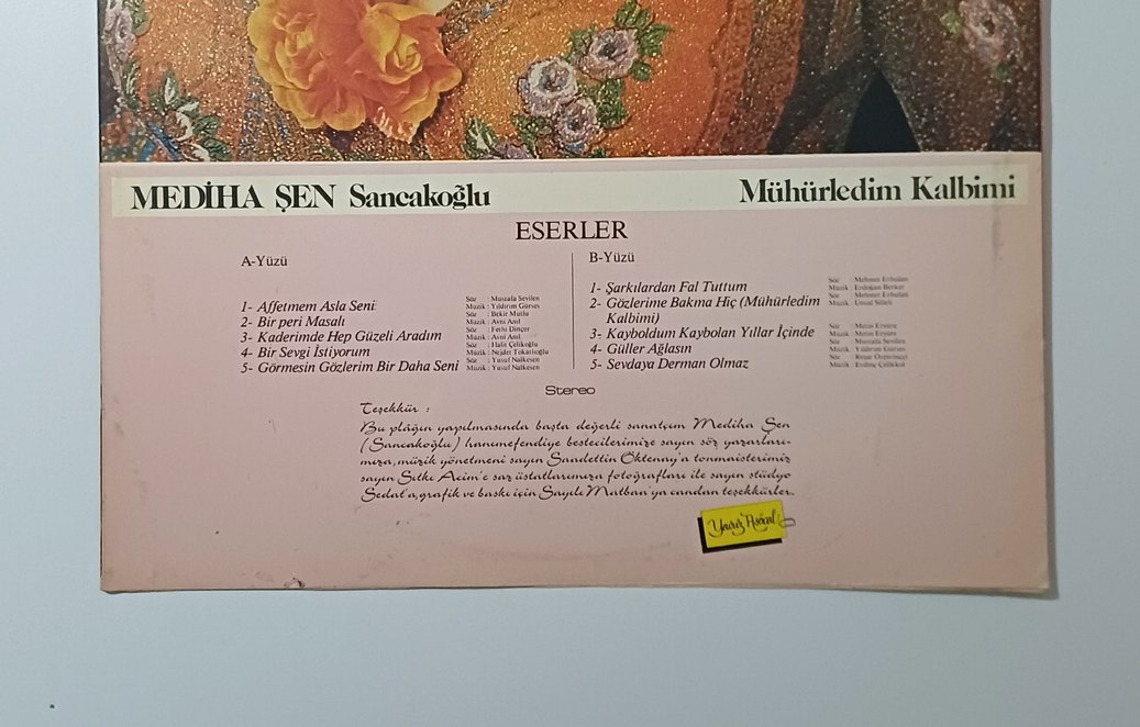 MEDİHA ŞEN MÜHÜRLEDİM KALBİMİ DÖNEM LP PLAK - Görsel 5