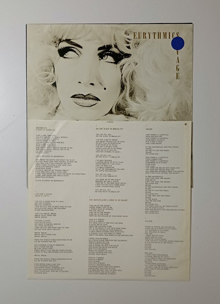 EURYTHMİCS SAVAGE DÖNEM LP PLAK - Görsel 4