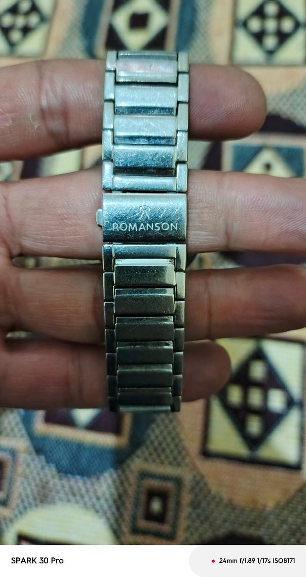 Erkek Saat Kordonu Metal Gri Bej - Görsel 2