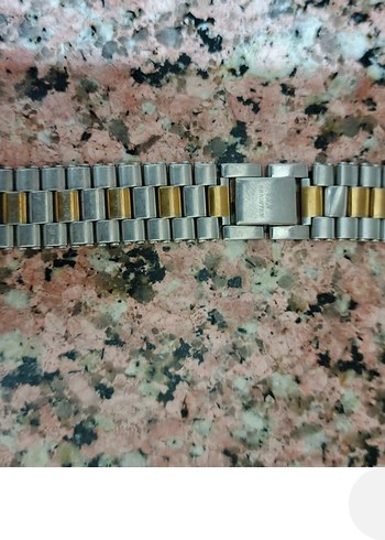 Erkek Vintage Gri Altın Saat Kordonu - Görsel 2