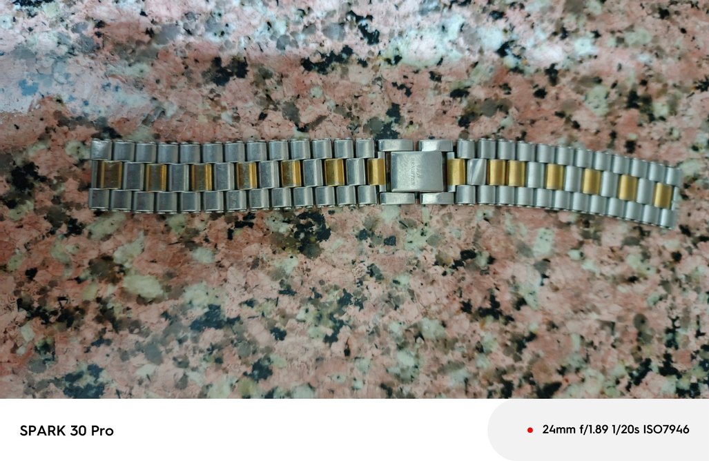 Erkek Vintage Gri Altın Saat Kordonu - Görsel 2