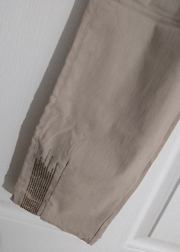 LC Waikiki Kadın Bej Keten taşlı pantolon