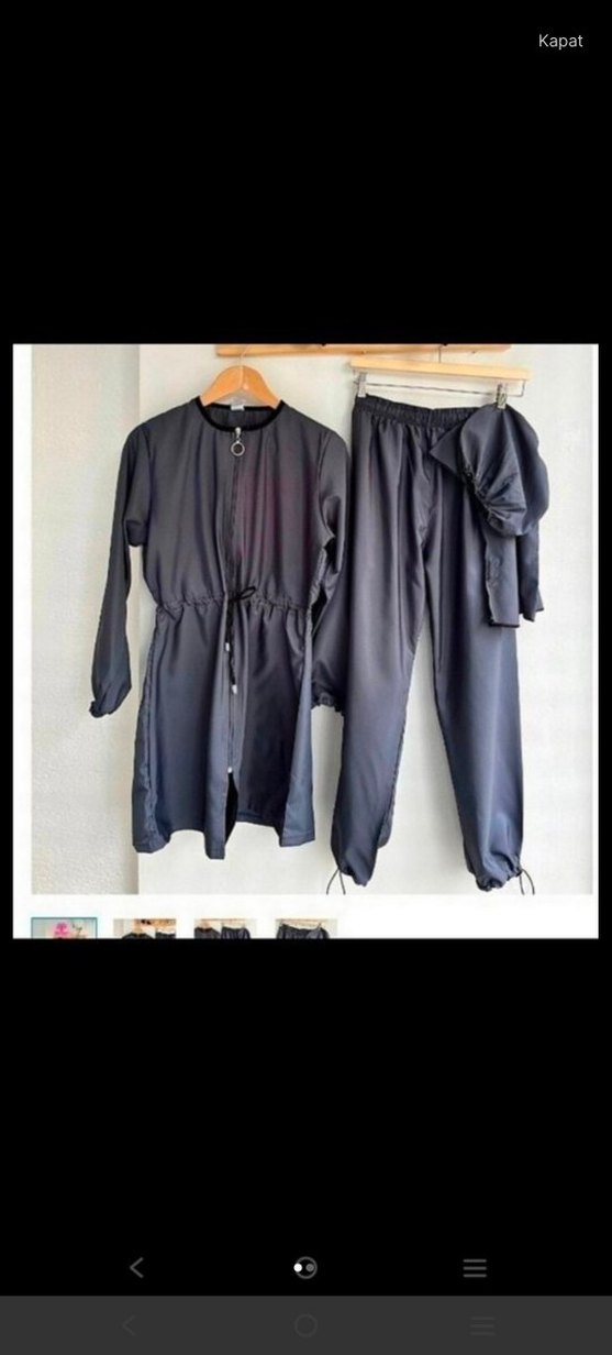 Siyah Uzun Kadın Haşema Takımı - Görsel 3