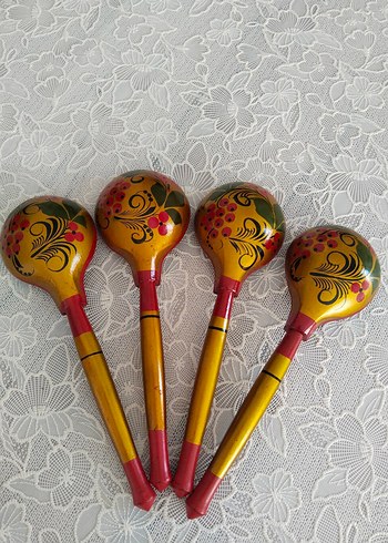 Renkli Ahşap Kaşık Seti 4'lü - Görsel 2