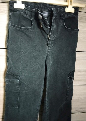 siyah kargo kız çocuk pantolon - Görsel 3