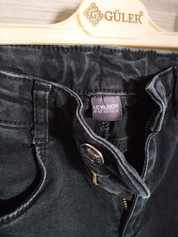 siyah kargo kız çocuk pantolon - Görsel 2