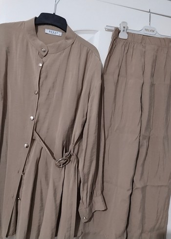 Bej Uzun Kollu Kadın İkili Takım - Görsel 2