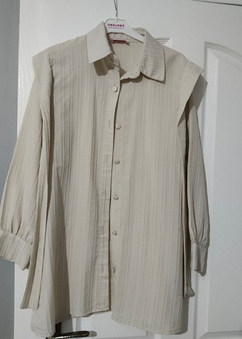 Bej Pilili Kadın Gömlek - Görsel 2