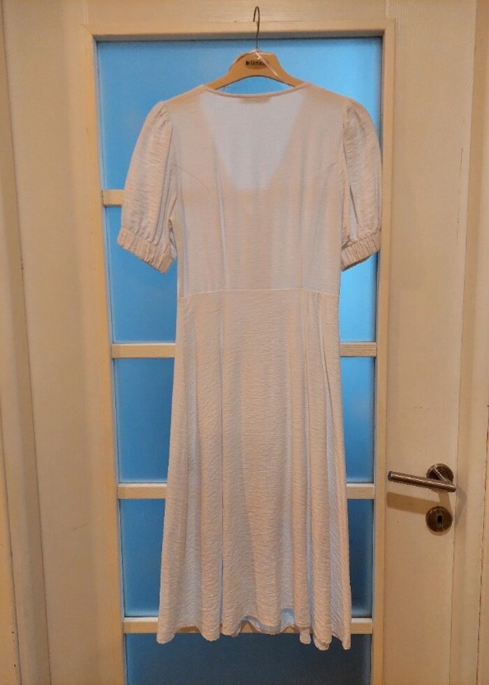 Keten beyaz elbise - Görsel 2