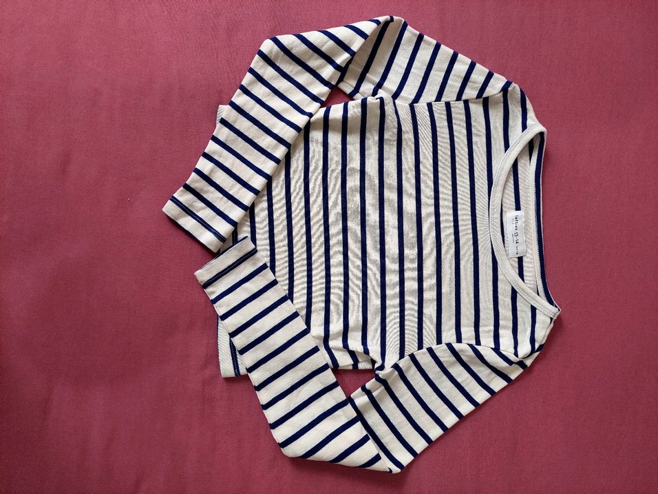 Beyaz Çizgili Street Wear Tişört - Görsel 2