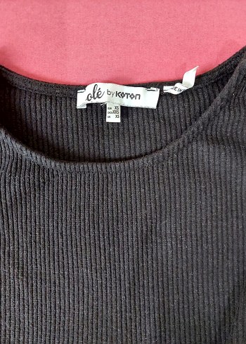 Siyah Örgü Kumaşlı Uzun Kollu Bluz - Görsel 2