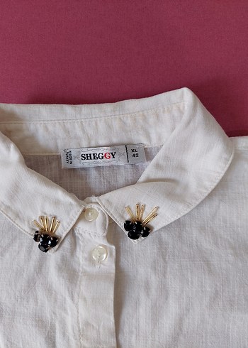 Nakışlı Beyaz Kısa Kollu Pamuklu Gömlek - Görsel 2