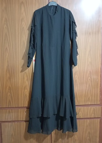Siyah Uzun Kollu Gotik Kadın Elbise