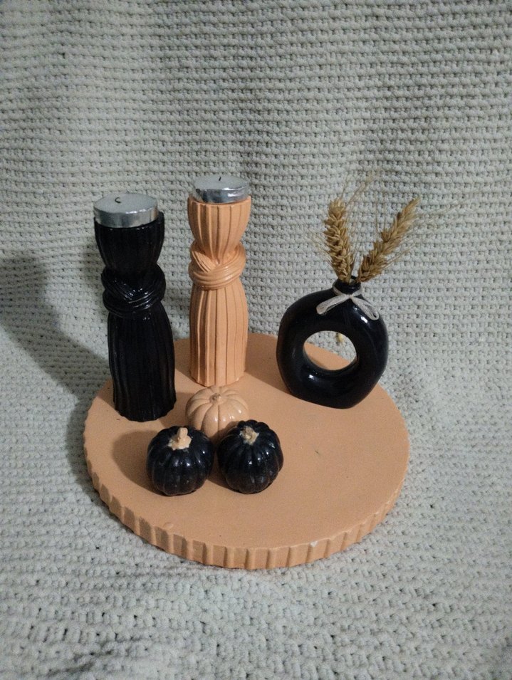 Siyah ve Bej Dekoratif Mumluk Seti - Görsel 2