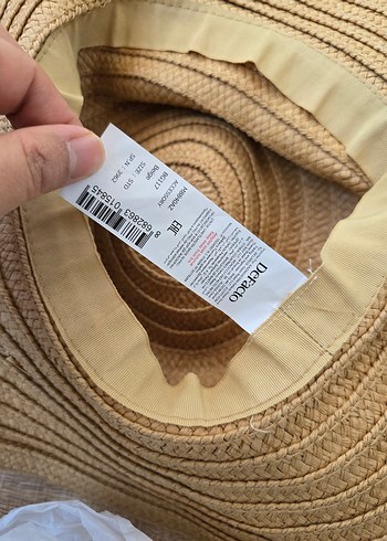 Defacto Koyu Bej Hasır Fötr Şapka Siyah Puantiyeli Kurdele - Görsel 3