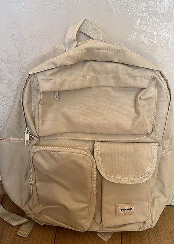 Bej okul çantası - Görsel 2