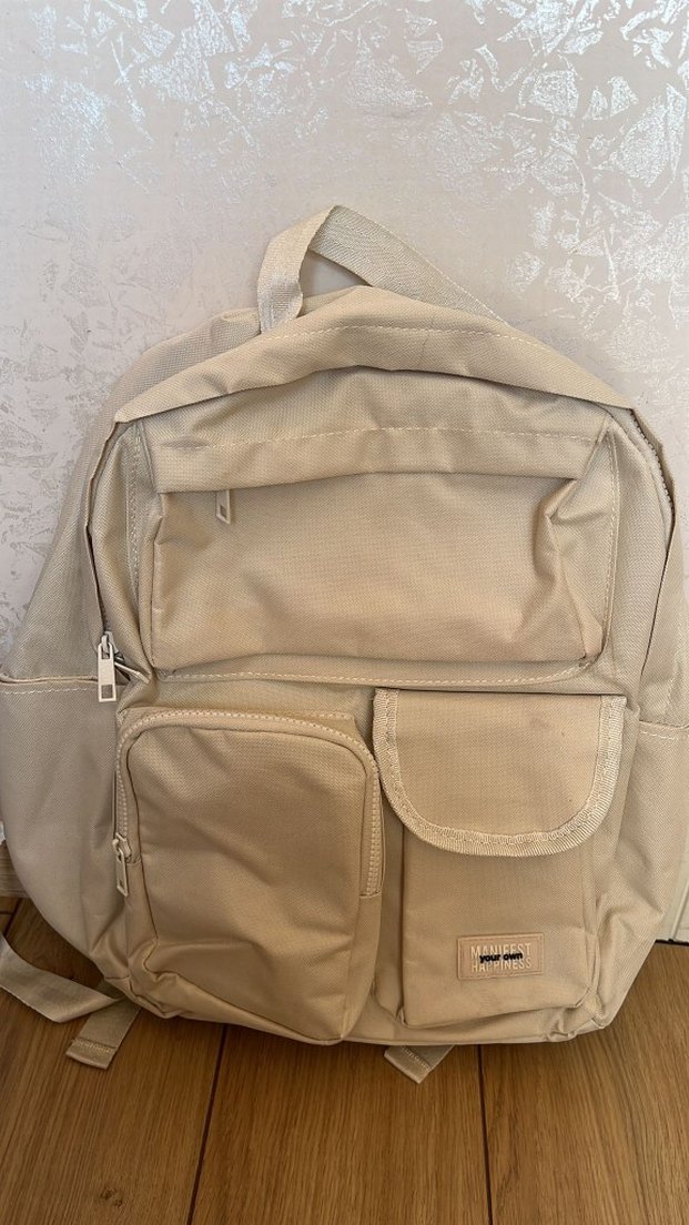 Bej okul çantası - Görsel 2