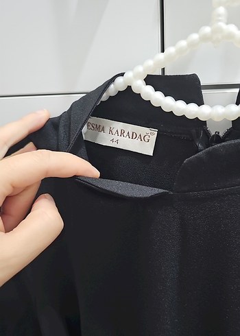 44 Beden siyah Renk Uzun Kollu Siyah Baskılı Uzun Elbise