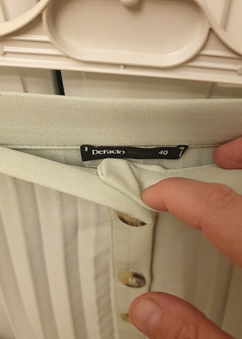 mint yeşili Piliseli Uzun Kadın Etek - Görsel 3