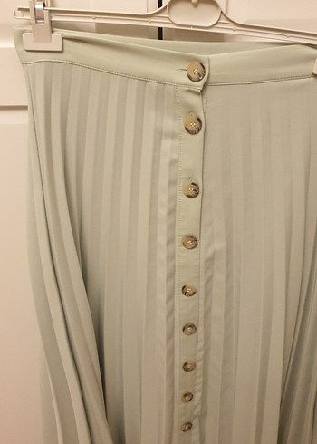 mint yeşili Piliseli Uzun Kadın Etek - Görsel 2