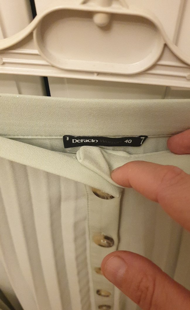 mint yeşili Piliseli Uzun Kadın Etek - Görsel 3